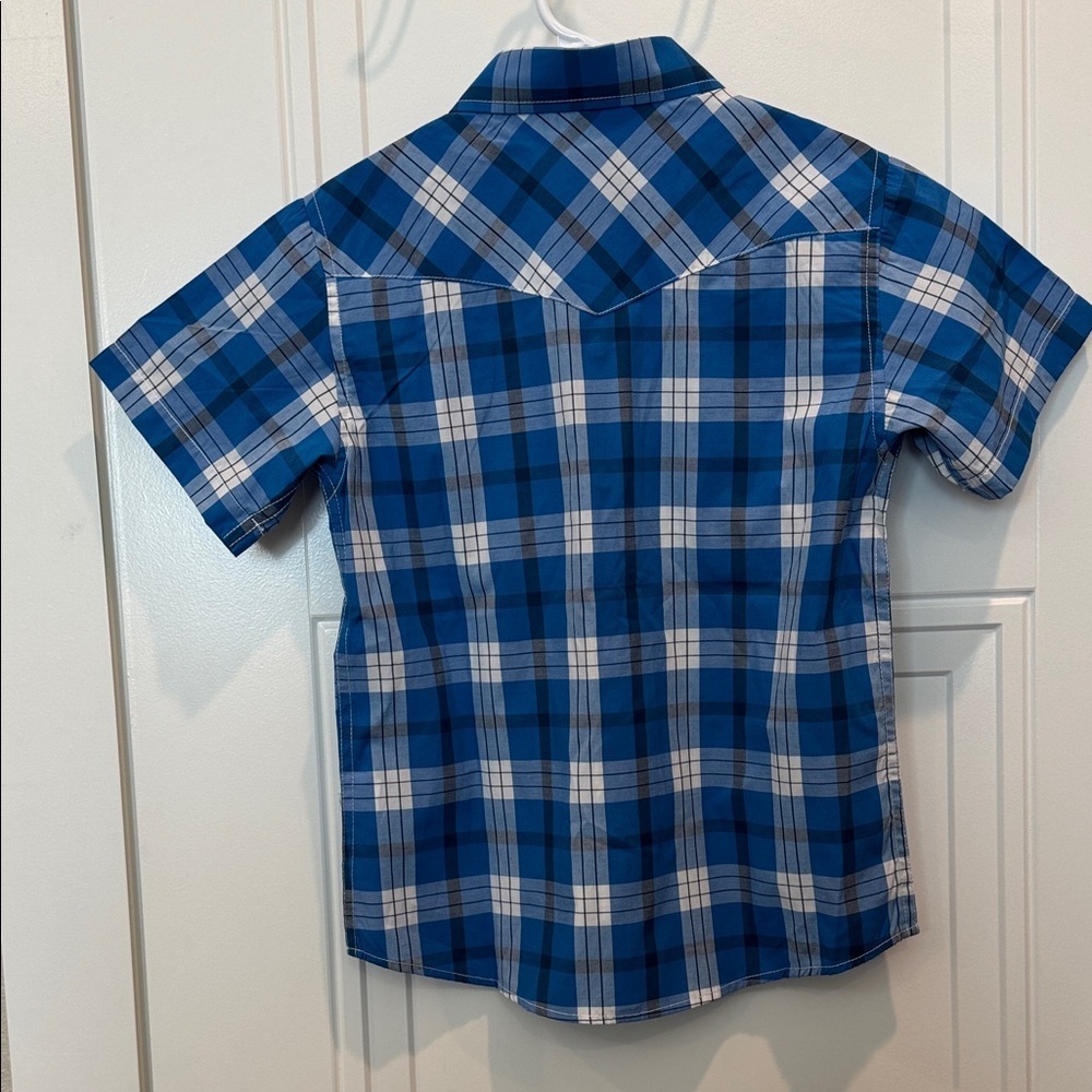 Cheer Boy Classic Blue Plaid pearl snap Shirt - Picture 5 of 5